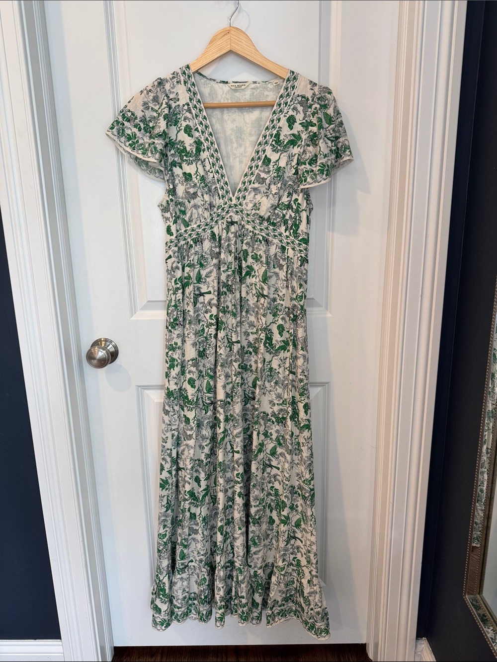Max Studio Green and White Floral Maxi Dress